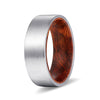 KAVON Flat Men’s Tungsten Carbide Ring w/ Snake Wood Sleeve - 8MM
