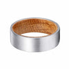 KEEN Men’s Flat Tungsten Carbide Ring w/ Whiskey Barrel Wood Sleeve - 8MM