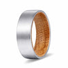 KEEN Men’s Flat Tungsten Carbide Ring w/ Whiskey Barrel Wood Sleeve - 8MM
