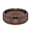 Marcus Men’s Brown Tungsten Wedding Band With Beveled Edges - 8 mm
