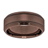 Marcus Men’s Brown Tungsten Wedding Band With Beveled Edges - 8 mm