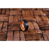 Men’s Brushed Black Tungsten Ring With Whiskey Barrel Wood Sleeve 8mm