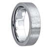 Mens Carbide Tungsten Wedding Ring Brushed Polished Flat Pipe Cut Style - 6mm