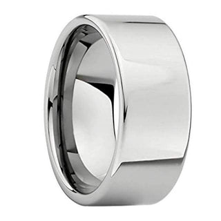 Pacari Mens Carbide Tungsten Wedding Band Highly Polished Pipe Cut Style - 12mm - 6 / Tungsten