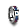 Men’s Tungsten Ring Blue/Purple Color Changing Inlay And Alexandrite Setting 8mm
