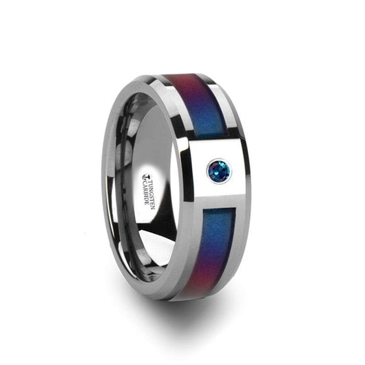 Mens alexandrite wedding clearance band