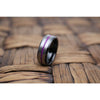 Purple Tungsten Carbide Wedding Band Comfort Fit Design Grooved - 8mm
