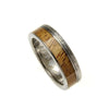 Radley Titanium Scroll Wedding Band Genuine Inlay Hawaiian Koa Wood Ring - 6mm