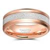 ROME Tungsten Rose Gold Inlay Wedding Band Sandstone Meteorite Ring - 8mm