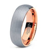 Rose Gold Tungsten Wedding Ring Domed Brushed - 7mm