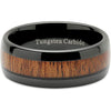 Saugus Black Tungsten Koa Wood Wedding Band with Beveled Edges - 8mm