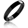 Women’s Classic Dome Black Polished Tungsten Carbide Ring 4mm