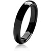 Women’s Classic Dome Black Polished Tungsten Carbide Ring 4mm